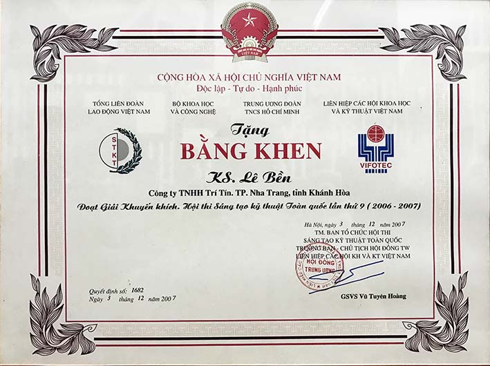 Giải thưởng VIFOTEC hội thi Sáng tạo kỹ thuật toàn Quốc lần thứ 9