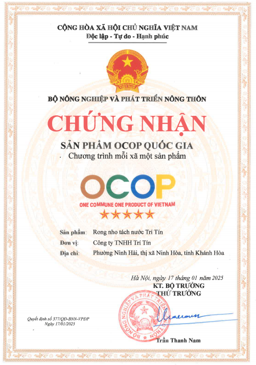 chứng nhận ocop 5 sao