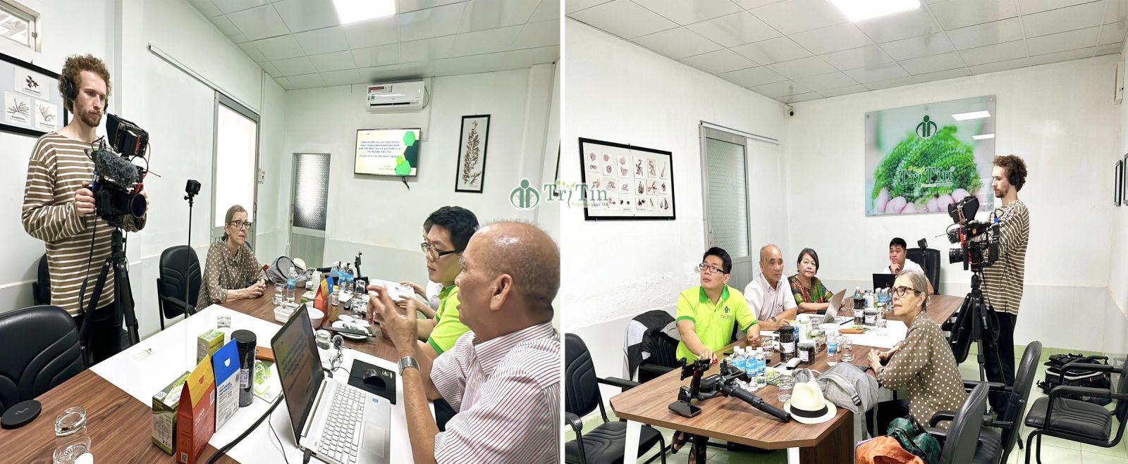 1 Khách Canada quay phóng sự tại xưởng rong nho